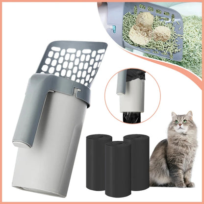 Cat Litter Scoop with Refill Bag for Pet Filter Clean Toilet Garbage Picker Cat Litter Box Self Cleaning Cat Supplies Accessory